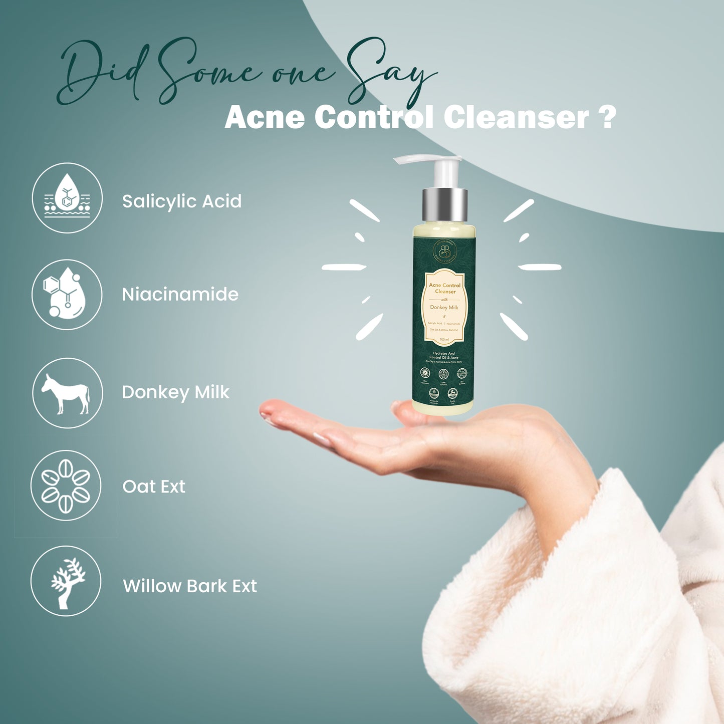 Donkey Milk & 2% Salicylic Acid Acne Control Cleanser - 100ml